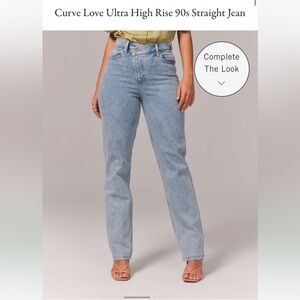 Abercrombie curve love 90’s straight ultra high rise cross over waist 26/2